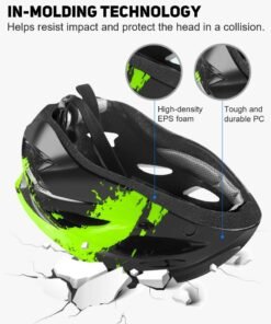 Arabest Bike Helmet with USB Rechargeable LED Light Detachable Goggles and Sun Visor, Mountain & Road Bicycle Helmets for Men Women Adult Cycling Helmets - Image 5