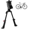 general Heavy Duty Double Legs Bicycle KickStand - Adjustable Bike Stand Made of Steel with Non-Slip Wide Foot Pads, 1.3cm Thickened Support, High Elastic Spring for Stable Parking & Maintenance