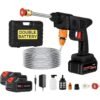 DubaiGallery 48V Ultra-Powerful Cordless Pressure Washer Kit with Hose, Foam Pot, 2 Rechargeable Batteries & 5 Spray Nozzles for All-Purpose Cleaning