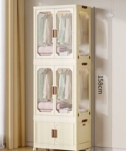 NKX 2 Layers Stylish Multi-Functional Storage 2 Cabinet & 1 Wardrobe