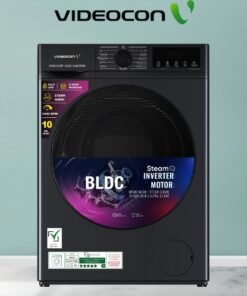 Videocon 10Kg Front Load Washing Machine, BLDC Inverter Motor, 1400 RPM, 12 Wash Programs, Steam & Express Wash, Delay Timer, Child Lock, Energy Efficient & Ultra Quiet- VWM101BF