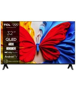 TCL 32 Inch S5K QLED Full HD Smart Google TV with Google Voice, HDR10, Dolby Audio, Google Cast, and Metallic Bezel-less Slim Design - 2025 Model 32S5K Black