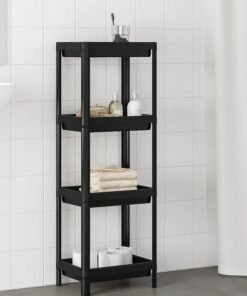 DBLEW 4 Tier Vesken Shower Caddy Corner Shelves Layer Shelving Unit Plastic Shelf For Kitchen Grocery Office Pantry Rack Library Study Room Bedroom Or Toilet Stock Items Storage