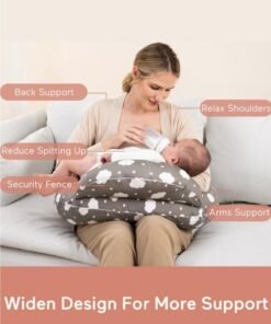 Momcozy Nursing Pillow for Breastfeeding, Original Plus Size Breastfeeding Pillows for More Support for Mom and Baby, with Adjustable Waist Strap and Removable Cotton Cover