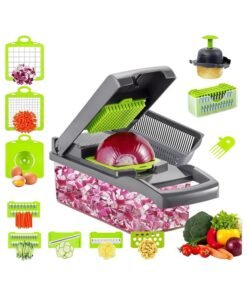 SKY-TOUCH Vegetable Chopper : Multifunctional All-in-One Food Slicer Dicer Cutter with Draining Basket Grater With Container Compact Kitchen Gadgets Sets for Cooking