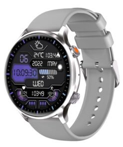 WAPIK Korean Brand Smart Watch Y5, Business Smartwatch, Waterproof Fitness Watch, Bluetooth Calling, Compatible with Android and iOS, Smartwatch For Men, Zinc Alloy Vacuum Plating, Heart Rate Monitoring, Silver.