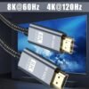 Mi VAZA 8K HDMI 2.1 Cable - Support 8K@60Hz, 4K@120Hz, 2K@240Hz, 1080P@240Hz, 48Gbps, 3D, HDR, HDCP, eARC, Dolby - Ultra High Speed HDMI Cord for Laptop, Computer, Monitor, Projectors, TV, PS4, PS5, Xbox, Switch, HDTV