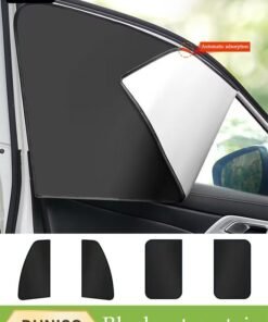 DUNISO 4Pcs Magnetic Car Window Sunshade Cover for Summer UV Protection, Foldable Heat Insulation Board, Heat And Sun Protection, Used for Side Window Front And Rear Windshields, Universal For Cars, Suvs, Trucks