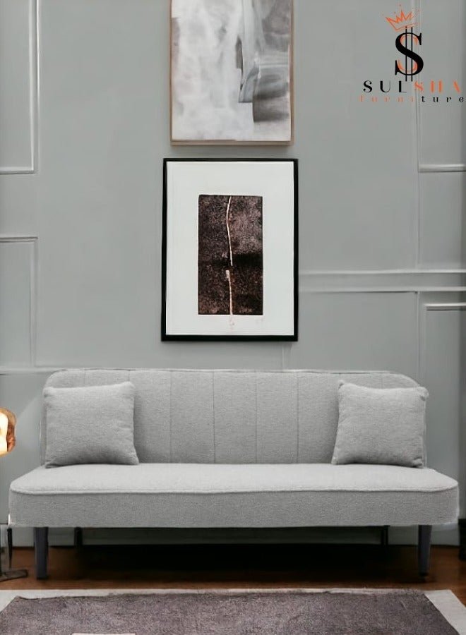 SULSHA 3 Seater Fabric Sofa Modern Design Three Seat Sofas Comfortable Living Room Furniture L181 x W 95 x H 80 cm GREY