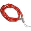 Day To Day Chain Covered In Plastic Motorcycle Cable Lock With Keys For Bikes Cycle, Anti-Theft Lock- Red