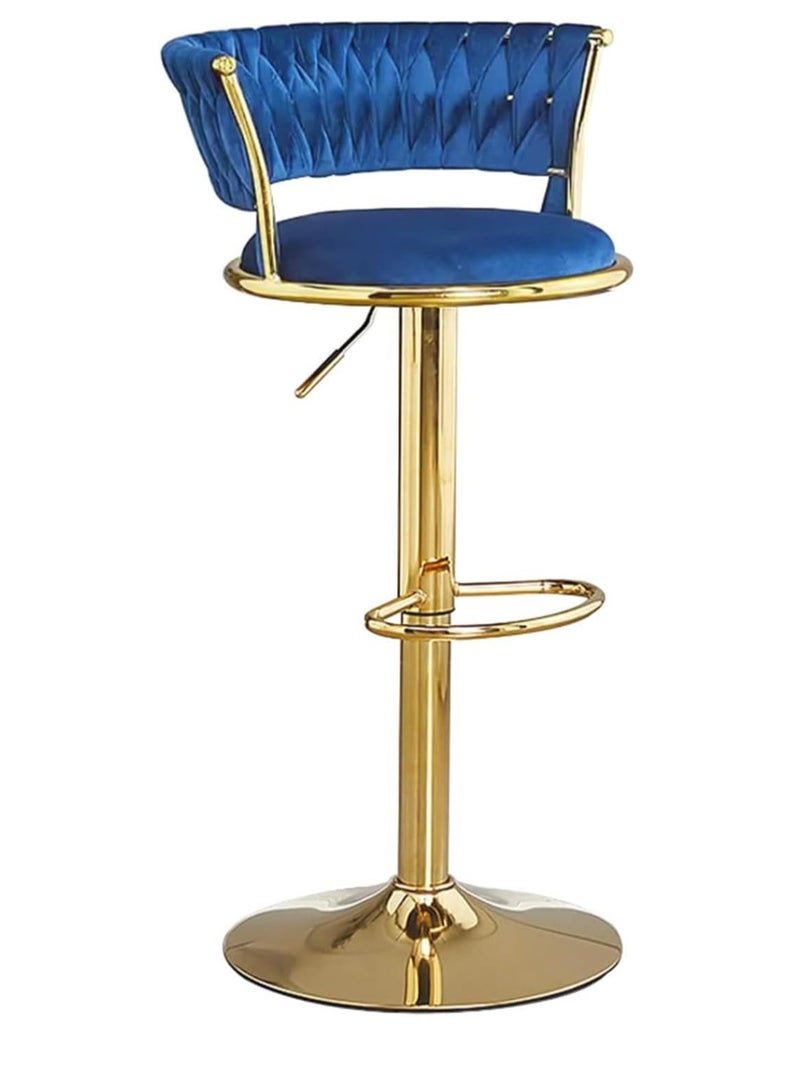 DubaiGallery Bar Stools 360° Swivel Chair with Backrest, Modern Adjustable Counter Height Barstools, Premium Velvet Upholstered Bar Stool for Kitchen Pub, Café, Counter, Bar, Restaurant