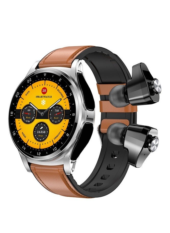 AROAQ GT66 Smart Watch With Earbuds 1.39inch Round Fitness Tracker With Heart Rate Sleep Monitor 100+ Sport Modes Sports Watch For Men Women