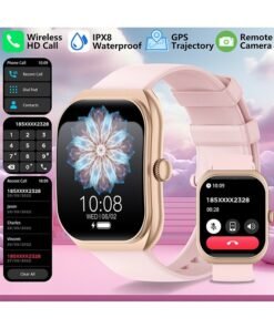 RollsTimi  Smart Watch for Men Women Compatible with iOS Android Phone,2.01" Full Touchscreen 1 ATM Waterproof Smartwatch,Fitness Tracker with Make/Recive Call 123+ Sport Modes Sleep Monitor,Pink