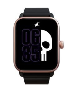 fastrack Reflex Phantom Smart Watch 1.85" Ultra UV Square Display, BT Calling, AI Voice Asst, Health Monitoring Mesh Unisex Black