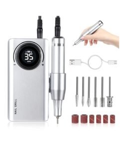 general Rechargeable 35000RPM Nail Drill, Portable Nail Drill Machine Electric Nail E File Manicure Drill Set High-Speed Nail Tools for Nail Salon (Silver)