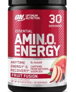 Optimum Nutrition Amino Energy - Pre Workout With Green Tea, Bcaa, Amino Acids, Keto Friendly, Green Coffee Extract, 0 Grams of Sugar, Anytime Energy Powder - Fruit Fusion, 270 G, 30 Servings