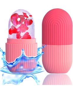 Arsal Ice Roller for Face (Pink), Beauty Facial Massage Tool, Cooling Cube for Eyes, Skin Care Essential for Reducing Wrinkles and Puffiness. Ice Face Roller Silicone Facial Cube for Eyes Neck Massage Remove Dark Circle Pore Shrink Face Beauty Skin Care Ice Mold . Naturally Conditioning and Skin Care, DE-Puff Eye Bags, Reduce Migraine Pain, Reusable Massage Silicone Ice Mold