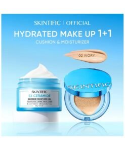 SKINTIFIC Complete Set: 5X Ceramide Hydration 30g with Velvet Matte Cushion Foundation 02 Ivory 11ml - Full Coverage and All-Day Skin Protection