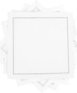 FIVE STAR NAPKINS White Cotton Cocktail Napkins - 100% Cotton - 50 x pack - 4.5” x 4.5” - Hotel Quality, Soft & Absorbent, Ideal for Home, Party & Special Events, Bridal Showers, Wedding, Anniversary & Birthdays.
