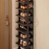 9-Layer Simple Dust-Proof Shoe Rack Can Be Assembled At Will, Multi-Function Space-Saving And Dust-Proof Dormitory Shoe Rack, Entrance Corridor Shoe Cabinet, Shoe Storage Storage Shoe Cabinet, Space-Saving, Simple Installation-Black