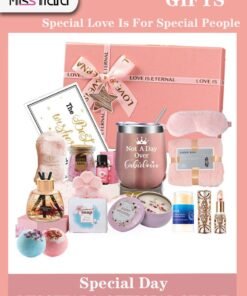 MissTiara Gifts Basket for Women - Birthday Gift Box Set Contains 16 Items Inspirational Gift,Relaxing Spa Care Package for Women Friendship,Friend Gifts for Women