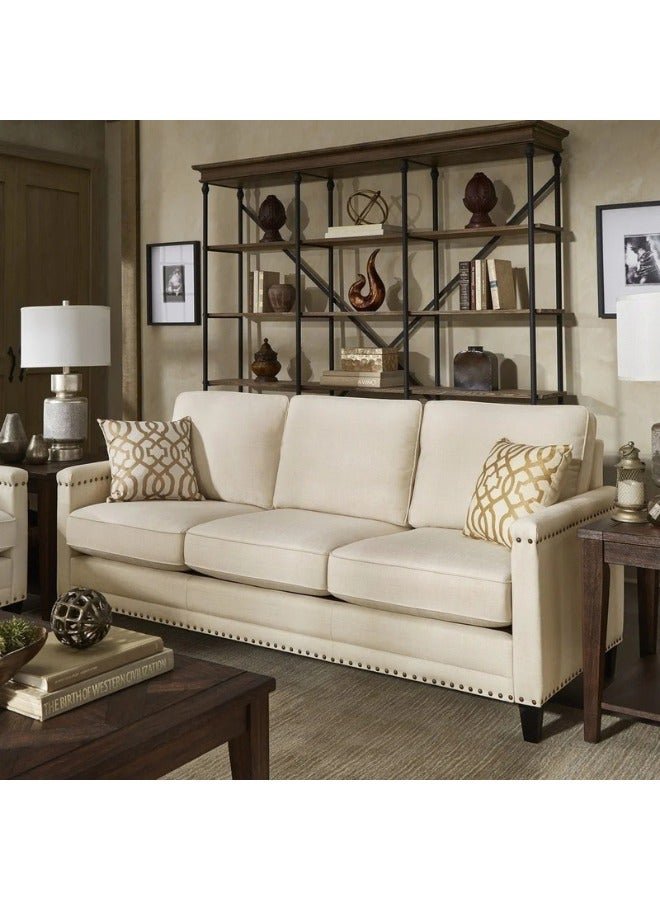 KUSTOMDECO Hersfeld Ivory Fabric Sofa or Loveseat - Custom Upholstered Sofa for Living Room, Elegant Design with Premium Comfort