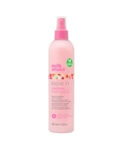 Milk Shake Leave-In Conditioner Flower Spray – Vegan Detangling & Hydrating Conditioner with Hyaluronic Acid, Soy Proteins, Moringa Extract & Integrity 41 for Soft, Shiny, Color-Treated Hair, 350ml