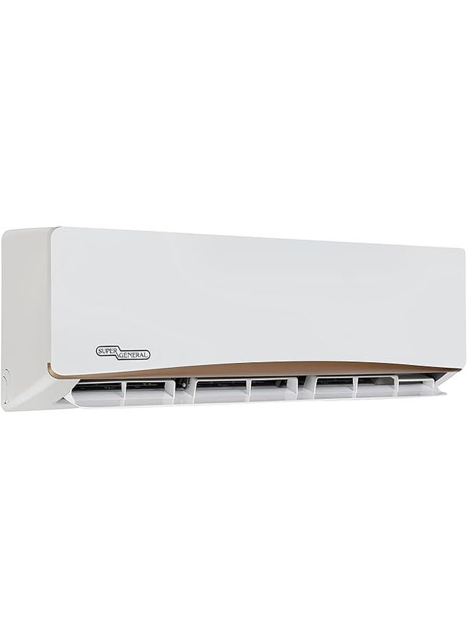 SUPER GENERAL 1.5 Ton Split Air Conditioner, 18000 Btu, Rotary Compressor, Auto Restart, Gold Fin, 4-Way Swing, 1 Year Warranty SGS 195GE White