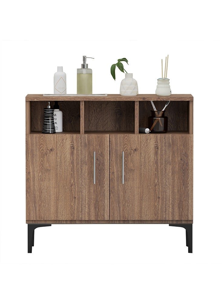 Mahmayi Stylish Multifunctional Medium Height Cabinet with 2 Drawer, 3 Shelf Storage Ideal for Living Room, Kitchen, Bedroom - Truffle Davos Oak