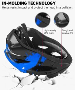 Arabest Bike Helmet with USB Rechargeable LED Light Detachable Goggles and Sun Visor, Mountain & Road Bicycle Helmets for Men Women Adult Cycling Helmets - Image 5