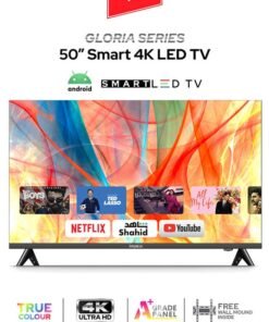 Impex 50-Inch 4K UHD Smart LED TV - Latest Android Version, Quad Core Television, Frameless, A+ Panel, Wi-Fi, 3 HDMI, 2 USB, RJ45, DVB-T2, 3840x2160, Slim, 2 Year Warranty - GLORIA 50 UHD SMART NEW Black IX50UHDS, GLORIA 50 UHD SMART NEW Black