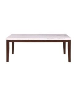 DANUBE HOME Brody Marble Dining Table Strong And Sturdy Rectangular Dinner Table 8 Seater Table Modern Design Desk Furniture For Home Dining Room L210.19xW110.49xH76.2cm White And Dark Walnut