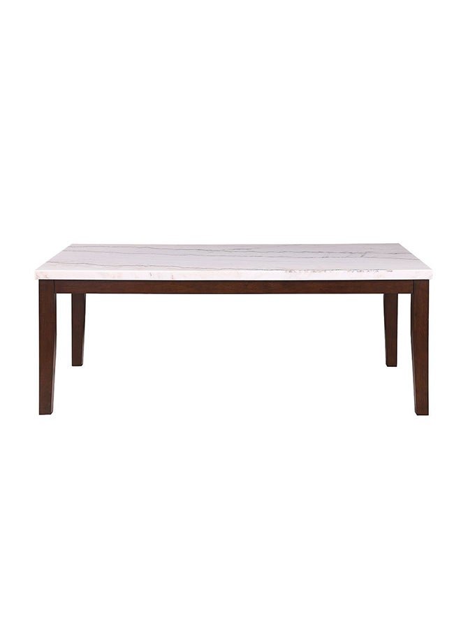DANUBE HOME Brody Marble Dining Table Strong And Sturdy Rectangular Dinner Table 8 Seater Table Modern Design Desk Furniture For Home Dining Room L210.19xW110.49xH76.2cm White And Dark Walnut