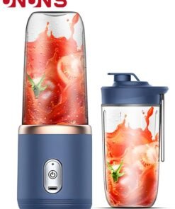 UNUNS Portable Electric Juicer,400ML Wireless Automatic Juicer Blender With USB Rechargeable And 2 Juice Cup,For Smoothies And Shakes,Bule