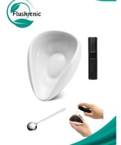 Flushrenic Coffee Bean Dosing Cup and Spray Bottle Set, Espresso Accessories Kit for Coffee Bar, Ceramic Coffee Dosing Tray with Espresso Coffee Spritzer and Spoon, Reduce Coffee Power Static