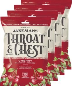 Jakemans Cherry Throat & Chest Lozenges Cough Drops (4 Pack)