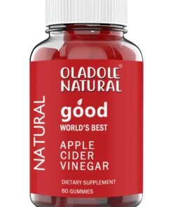Oladole Natural Apple Cider Vinegar Gummies with Mother, Supports Weight Management & Digestion - 60 Gummies