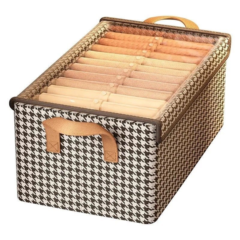 Large Capacity Wardrobe Storage Box Foldable Jeans Steel Frame Storage Box Clothes Home Drawer Storage Artifact