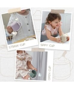Moonkie Silicone Baby Sippy Cups | 3 Stages Training Cup Straw Cup for Infants Toddlers and Kid | 4 oz 1Pack - Image 4