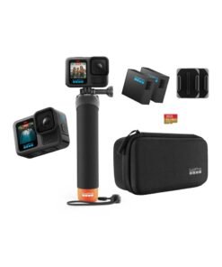 GoPro HERO13 Black Travel/Adventure Bundle including  64GB Memory Card The Handler, Enduro Batteries (2x), Curved Adhesive Mount (2x), 64GB SanDisk MicroSD Card, Camera Case