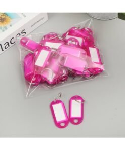 50 Plastic Pp Key Tags For Rental Rooms, Hotels, Key Tags, Classification Labels, And Key Chains (Rose Red)