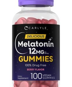 Carlyle Melatonin 12mg, Berry Flavor, 100 Vegan Gummies
