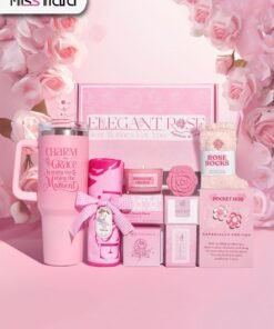 MissTiara Birthday Gifts for Women - Relaxing Spa Gift Set - Self Care Get Well Soon Gift Basket - Happy Birthday Gift Set with Premium Dry Hair Towel and 40 Ounces Glass for Mom,Wife, Her Best Friend,Sister,Girlfriend