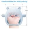Gonice Baby Little Bear Silicone Baby Mitten Teething Chew Toy for Babies 3-6 Months 6-12 Months, Anti-Drop Teether Glove BPA-Free for Girls and Boys Sucking Biting Needs Soothing Gums Pain Relief