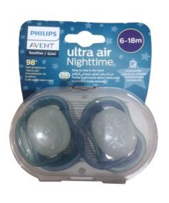 Alternative view of Philips Avent Soother Ultra AIR NIGHTTIME 6-18M For Boys, 2 Pieces | No.1 Brand Recommended by Moms Worldwide | Glows in the dark, Light, Breathable, BPA free, Orthodontic with Sterilization Case