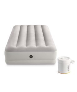 INTEX Dura-Beam Prestige Mid-Rise Inflatable Mattress Single with USB Pump PVC Gray 99x191x30 cm