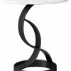 DubaiGallery Sofa Side End Table, Light Luxury Side Table Simple Corner Table Bedside Cabinet Metal Frame C Shaped Table for Sofa Bed Living Room Bedroom