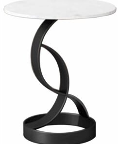 DubaiGallery Sofa Side End Table, Light Luxury Side Table Simple Corner Table Bedside Cabinet Metal Frame C Shaped Table for Sofa Bed Living Room Bedroom