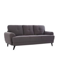 DANUBE HOME Lina 3 Seater Fabric Sofa | Modern Design Three Seat Sofas | Comfortable Living Room Furniture L208xW87.5xH88.5cm - Grey