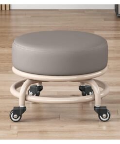 DubaiGallery Rolling Stools with 4 Wheels, Modern Low Seat Stool with Wheels for Home, Office, Shop, Living Room, Kitchen, Garage or Sofa, Footstool, Modern Rolling Seat
